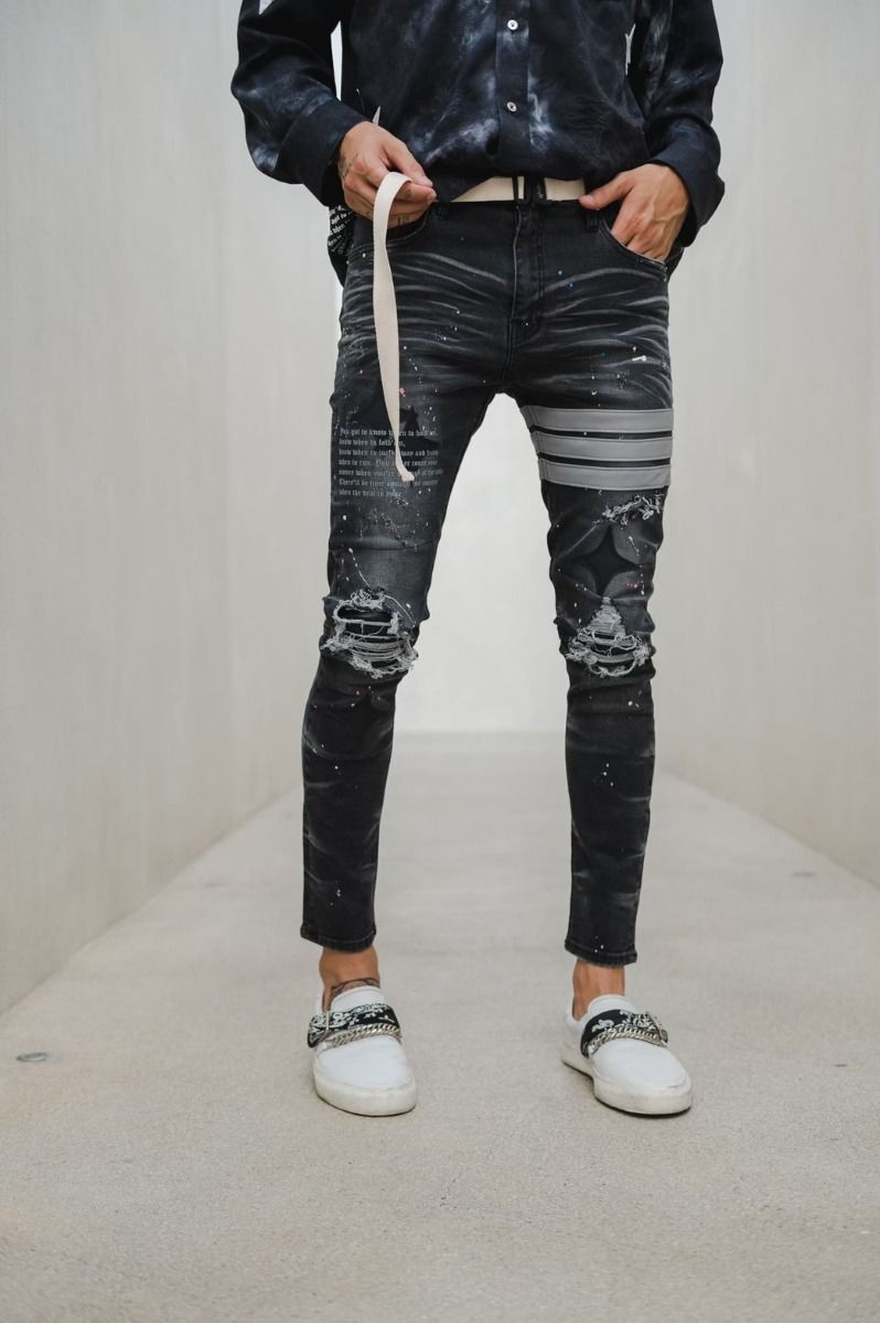 Kijkgat Pygmalion glas Dark Side♠️ Washed Destroyed jeans (Royal Flush) 2021