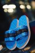 H8 Casino monogram light blue single strap sandals