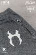 Grey Wool Sweatshorts White H8 Leather patch
