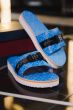 H8 Casino monogram light blue single strap sandals