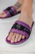 H8 Casino monogram purple single strap sandals
