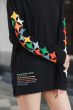Multicolor Cross and diamond patch leather long sleeves tee