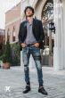 Black Leather Patch Denim Jeans 2023
