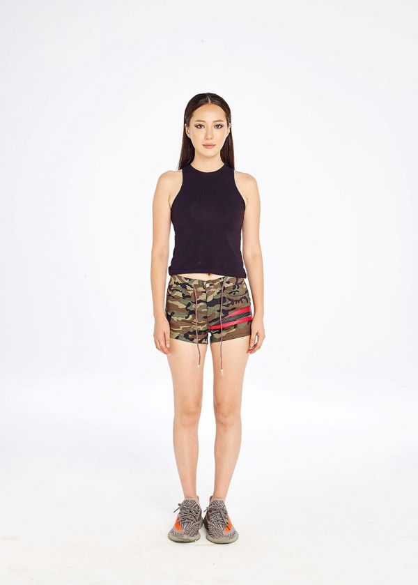 Red Strap Camo Girl Shorts